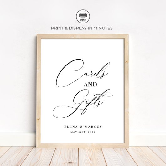 Weddenskaarten en cadeaubonen Moderne elegant Poster