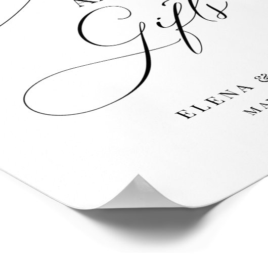 Weddenskaarten en cadeaubonen Moderne elegant Poster (Hoek)