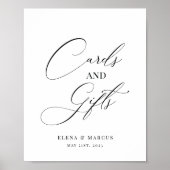 Weddenskaarten en cadeaubonen Moderne elegant Poster (Voorkant)