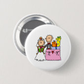 Weddenskaartje Cijfer paar Button (Voorkant /achterkant)