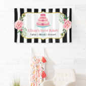 Weddenskapontwerper Gold Pink Floral Striped Spandoek (Insitu)