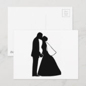 Weddenskusbride en bruinsilhouette briefkaart (Voorkant / Achterkant)