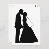 Weddenskusbride en bruinsilhouette briefkaart (Voorkant / Achterkant)