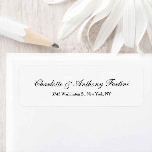 Weddensnaam klassiek handschrift script etiket (Insitu)