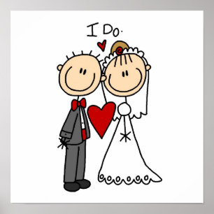 Weddenstellende paar dat ik doe T-shirts en cadeau Poster