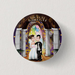 Weddensteller in de kerk ronde button 3,2 cm