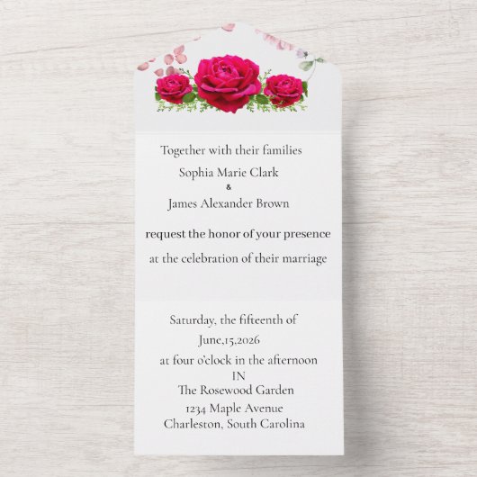 Weddensuitnodiging All In One Uitnodiging (Binnen)