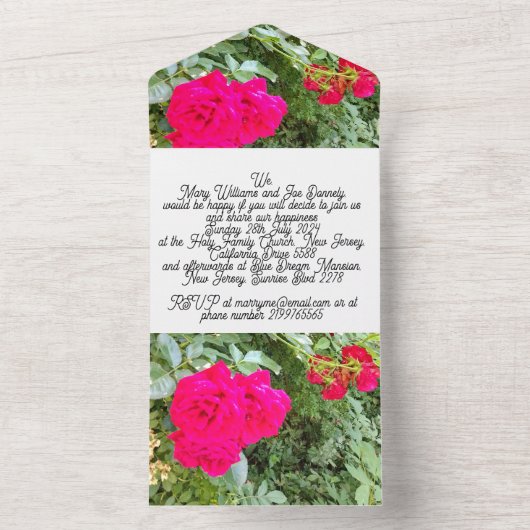 Weddensuitnodiging All In One Uitnodiging (Binnen)