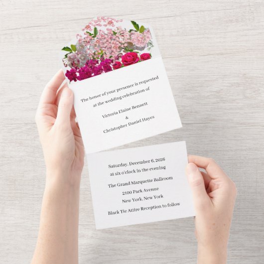 Weddensuitnodiging All In One Uitnodiging (Afscheurbaar)