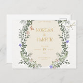 Weddensuitnodiging Briefkaart (Voorkant / Achterkant)