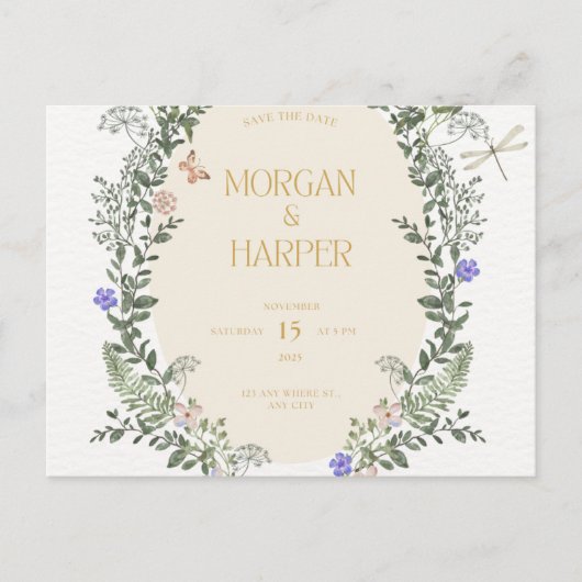 Weddensuitnodiging Briefkaart (Voorkant)