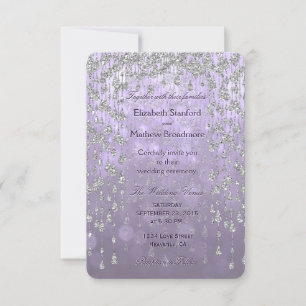Weddensuitnodiging   Crystal Palace Lavender Kaart