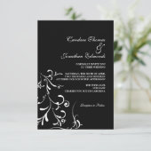 Weddensuitnodiging | Floral Grace III |blw Kaart (Staand voorkant)