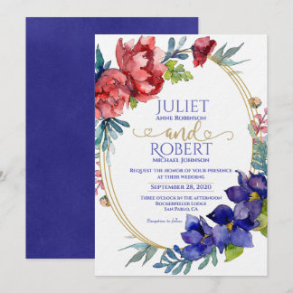 Weddensuitnodiging | Geluk Waterverf Floral Kaart