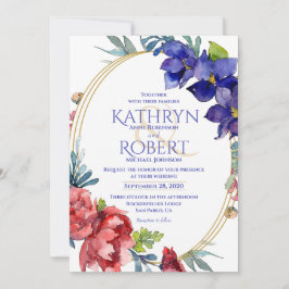 Weddensuitnodiging | Gelukkig Floral-Waterverf Kaart