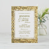 Weddensuitnodiging | Goudharsen Kaart (Staand voorkant)