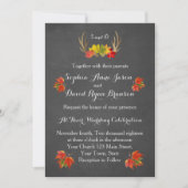 Weddensuitnodiging | Herfst Boho Rustic Antlers Kaart (Voorkant)