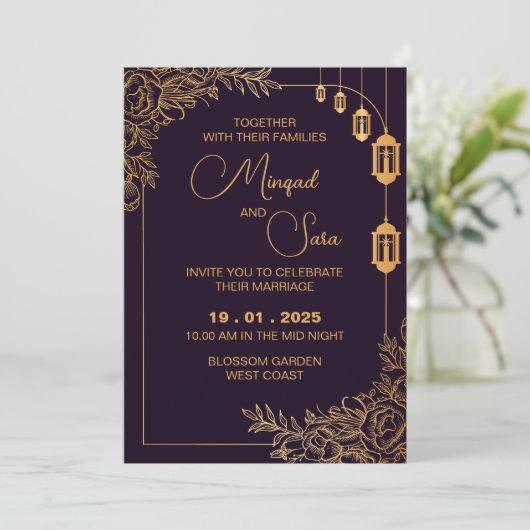 Weddensuitnodiging Kaart (Staand voorkant)