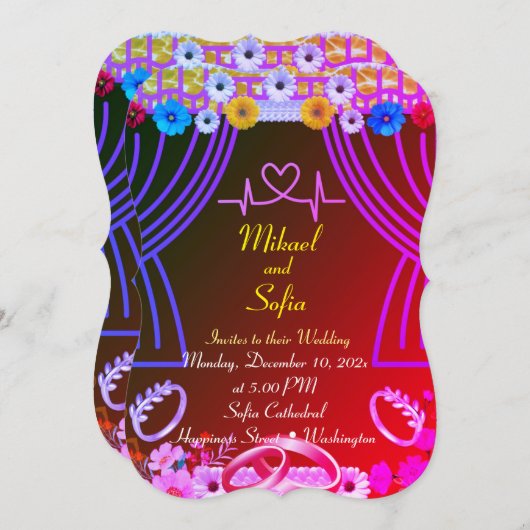 Weddensuitnodiging Kaart (Voorkant / Achterkant)