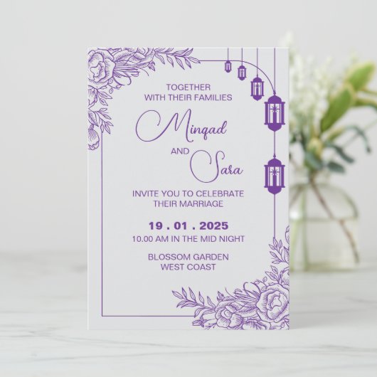 Weddensuitnodiging Kaart (Staand voorkant)