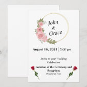 Weddensuitnodiging Kaart (Voorkant / Achterkant)