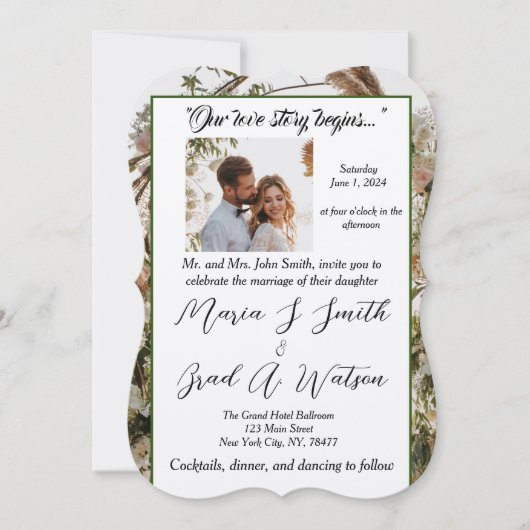 Weddensuitnodiging Kaart (Voorkant)