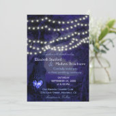 Weddensuitnodiging | Monogram String Lights Kaart (Staand voorkant)