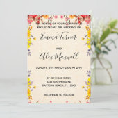 Weddensuitnodiging | Romantisch Floral Script Kaart (Staand voorkant)