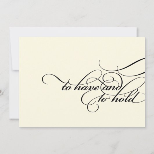 Weddensuitnodiging | Te hebben en te houden Kaart (Achterkant)