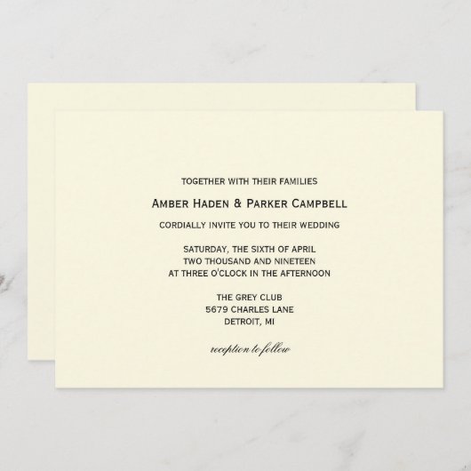 Weddensuitnodiging | Te hebben en te houden Kaart (Voorkant / Achterkant)