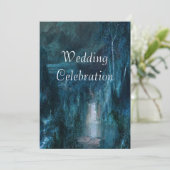 Weddensuitnodiging | Waterval in de bergen Kaart (Staand voorkant)