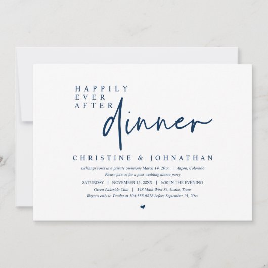 Weddensuitsluiting, gelukkig altijd na het eten kaart (Voorkant)