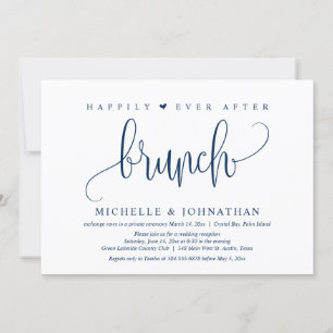 Weddensuitvoering, gelukkig ooit na Brunch Uitnodi Kaart
