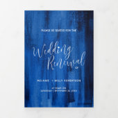 Weddenverhogende ceremonie sapphire blue abstract drieluik programma (Cover)