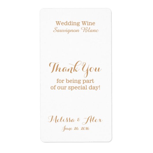 Weddenwijn Hartelijk dank Etiket (Voorkant)