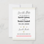 Wedding 2020 Agenda Blush Pink Gold 3-foto's Save The Date (Achterkant)