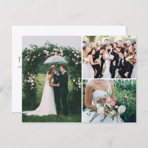 Wedding 3 Foto Collage Hartelijk dank Briefkaart