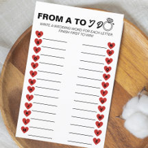 Wedding A tot Z Game - Leuke Vrijgezellenfeest Act