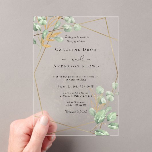 WEDDING Acrylic Invitations (In situ (ordinateur de poche))