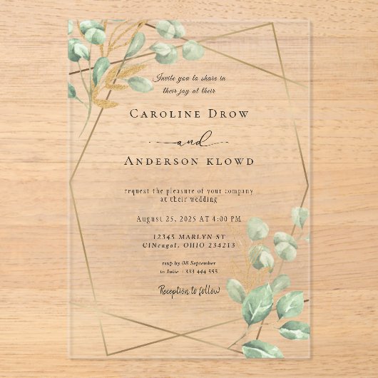 WEDDING Acrylic Invitations (Recto)