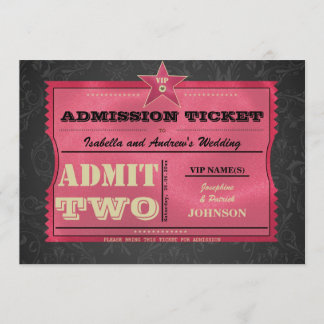 Wedding Admission Ticket Kaart