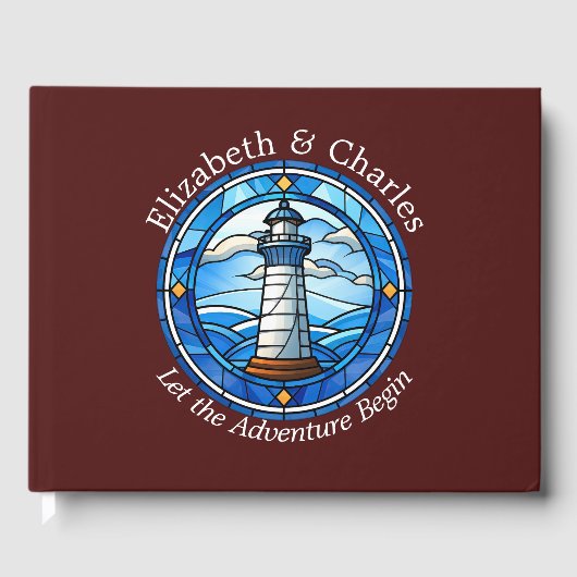 Wedding Adventure Lighthouse Sailing Nautical Gastenboek (Voorkant)