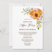 Wedding After Party Sunflower Rose Reception Kaart (Voorkant)