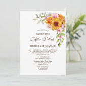 Wedding After Party Sunflower Rose Reception Kaart (Staand voorkant)