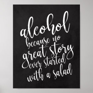 Wedding Alcohol 8 x 10 Chalkboard Poster