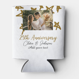 Wedding Anniversary add name year image gold stars Blikjeskoeler