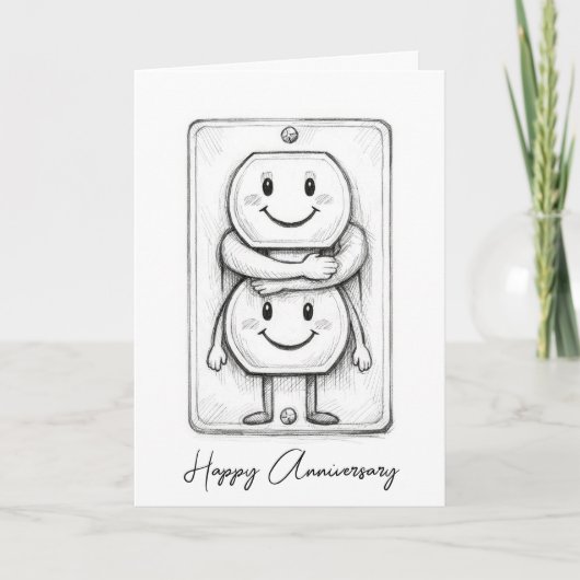 Wedding Anniversary Electrical Socket Kaart (Voorkant)