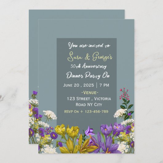 Wedding Anniversary Invitations  (Devant / Derrière)