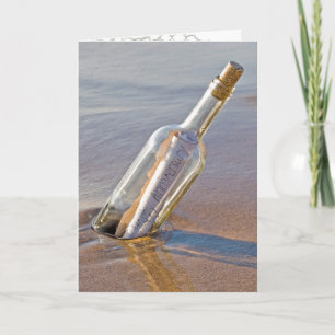 wedding anniversary message in a bottle kaart