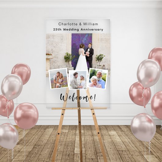Wedding anniversary photo welcome clear sign